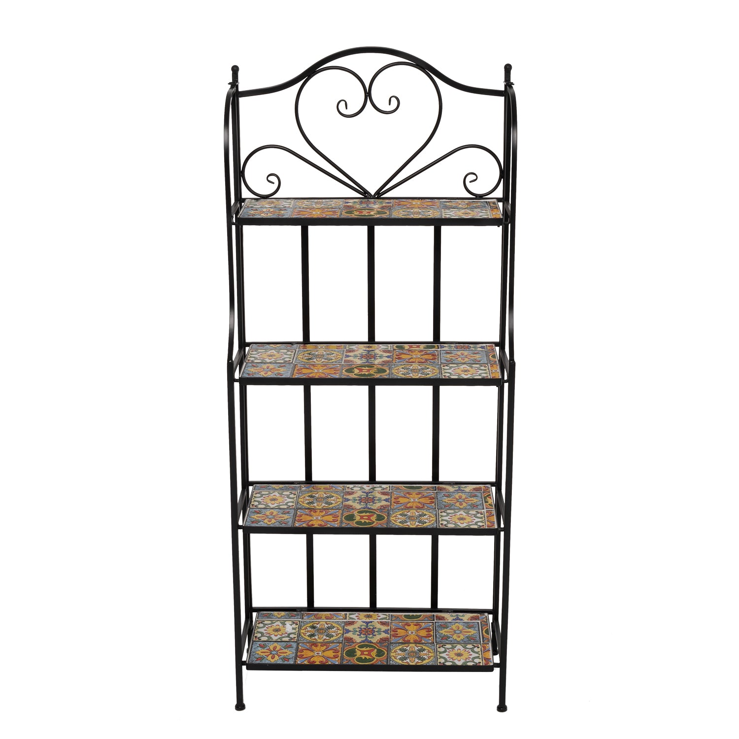 VESTIAMO CASA - Scaffale Mosaico in metallo nero con 4 ripiani - h135x56x26 cm